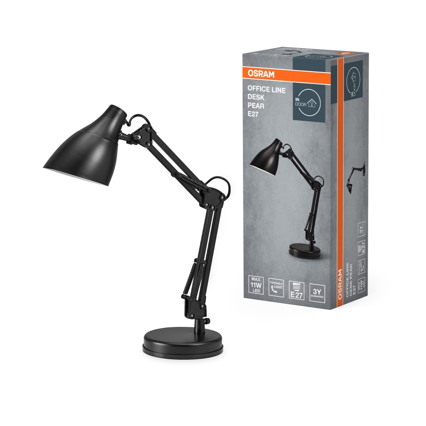 Osram - Настолна лампа DESK LINE 1xE27/11W/230V черна