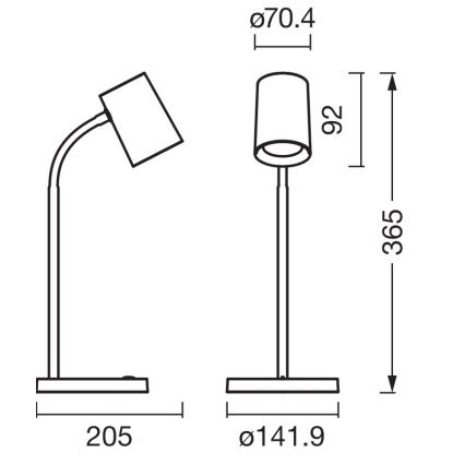 Osram - Настолна лампа DESK LINE 1xGU10/9W/230V бяла
