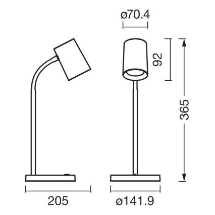 Osram - Настолна лампа DESK LINE 1xGU10/9W/230V черна