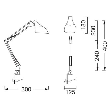 Osram - Настолна лампа с щипка DESK LINE 1xE27/11W/230V бяла