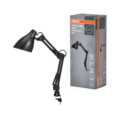 Osram - Настолна лампа с щипка DESK LINE 1xE27/11W/230V черна
