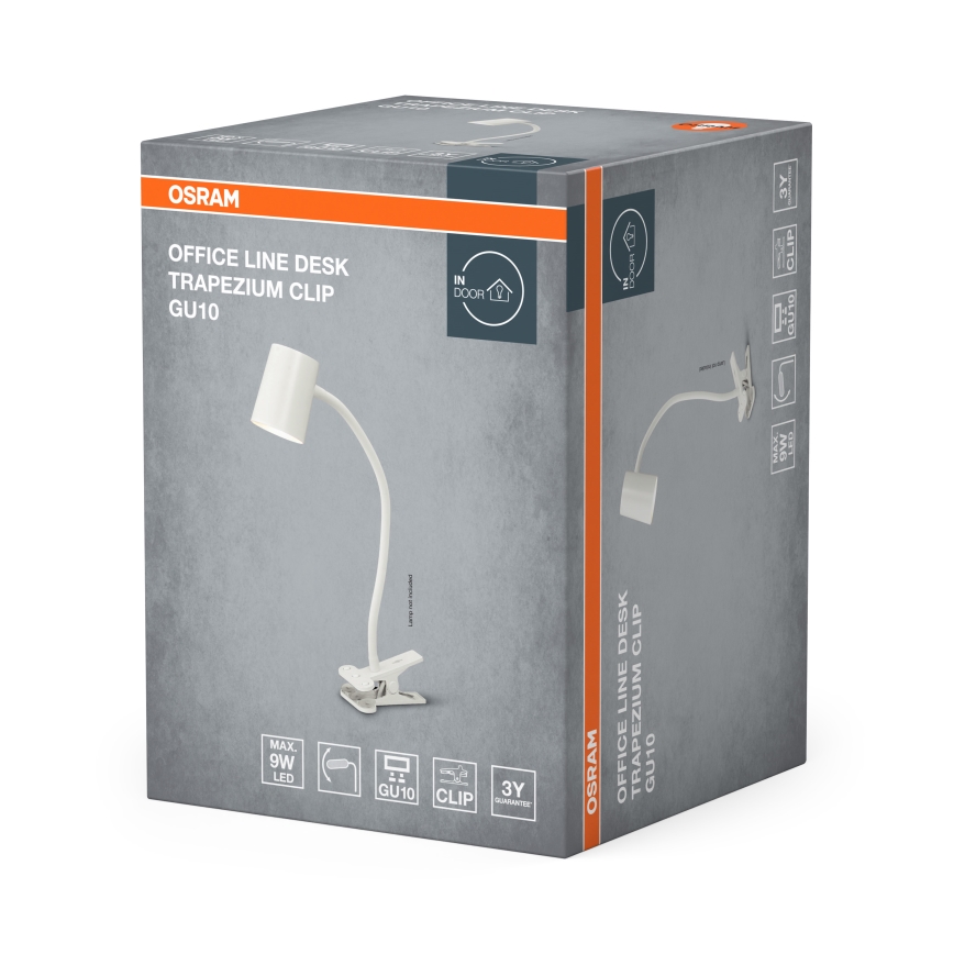 Osram - Настолна лампа с клипс DESK LINE 1xGU10/9W/230V бяла