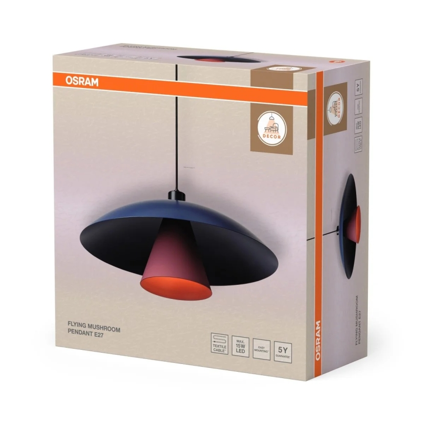Osram - Пендел на кабел DECOR FLYING MUSHROOM 1xE27/25W/230V pr. 50 cm син