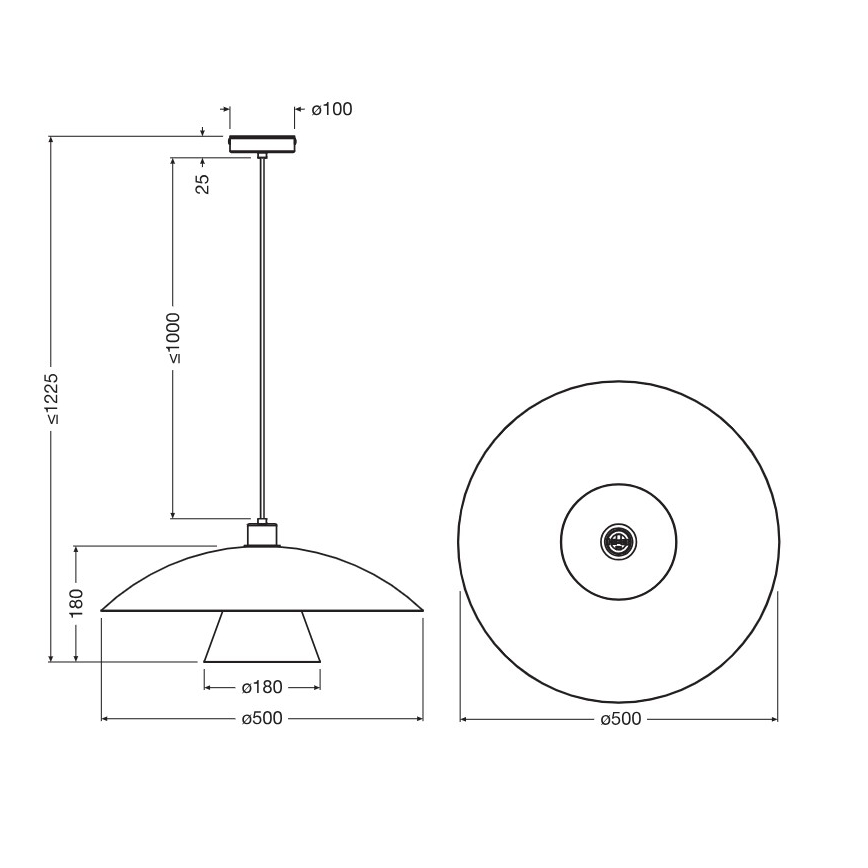 Osram - Пендел на кабел DECOR FLYING MUSHROOM 1xE27/25W/230V pr. 50 cm син