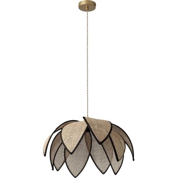 Osram - Пендел на кабел DECOR RATTAN 1xE27/15W/230V Ø 48 см бежово/черно