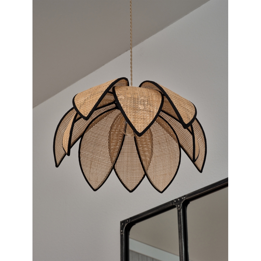 Osram - Пендел на кабел DECOR RATTAN 1xE27/15W/230V Ø 48 см бежово/черно
