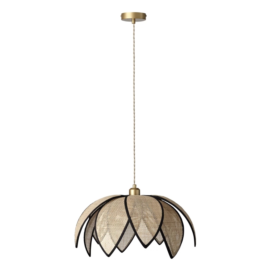 Osram - Пендел на кабел DECOR RATTAN 1xE27/15W/230V Ø 48 см бежово/черно