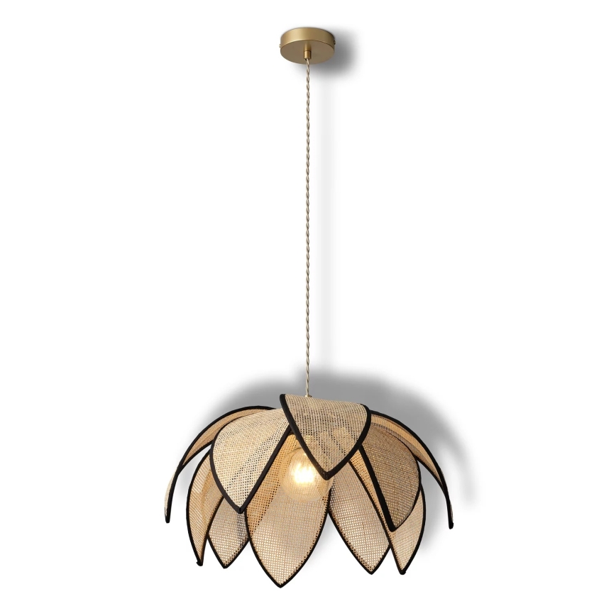 Osram - Пендел на кабел DECOR RATTAN 1xE27/15W/230V Ø 48 см бежово/черно