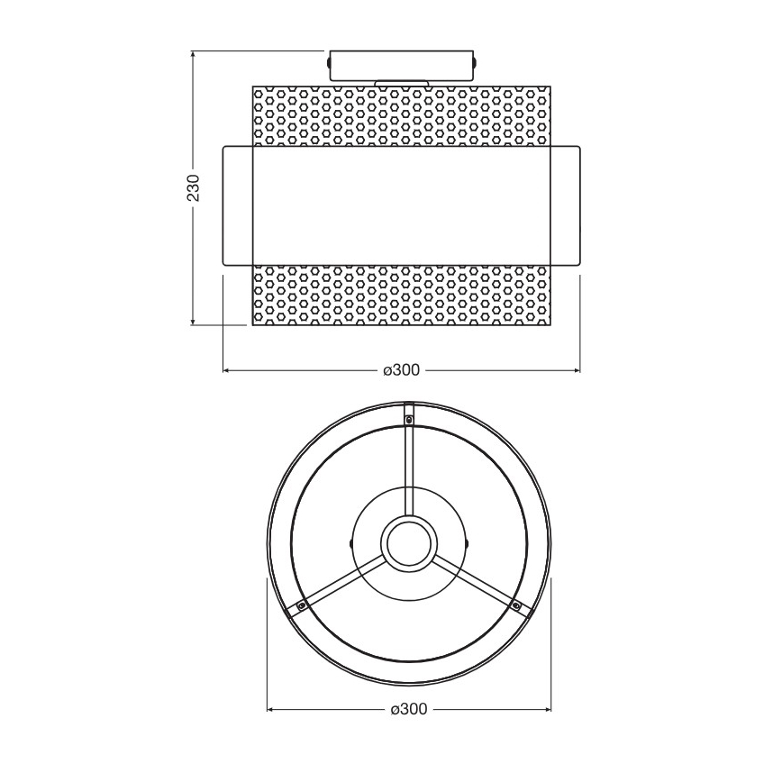 Osram - Плафон DECOR HORNET 1xE27/10W/230V Ø 30 cm черен/златист