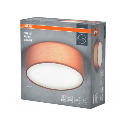 Osram - Плафон ORBIS PARIS 1xE27/25W/230V, диаметър 30 см, кафяв