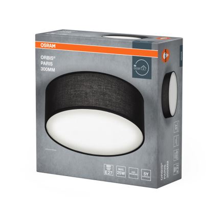 Osram - Плафон ORBIS PARIS 1xE27/25W/230V Ø 30 cm черен