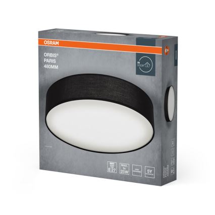 Osram - Плафон ORBIS PARIS 3xE27/25W/230V Ø 48 см черен