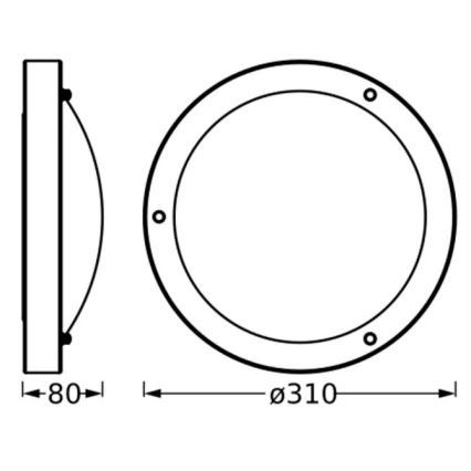 Osram - Таванно осветително тяло за баня BATHROOM CLASSIC 1xE27/15W/230V Ø 31 см IP44