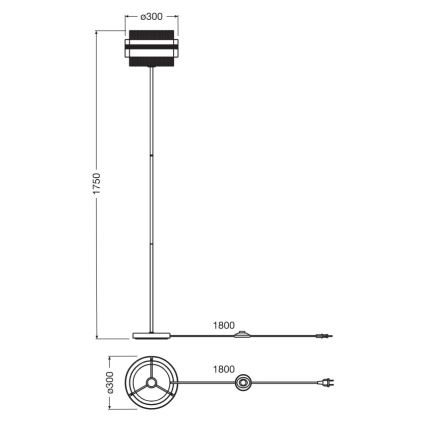 Osram - Подова лампа DECOR HORNET 1xE27/10W/230V черна/златна