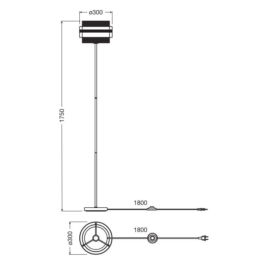 Osram - Подова лампа DECOR HORNET 1xE27/10W/230V черна/златна