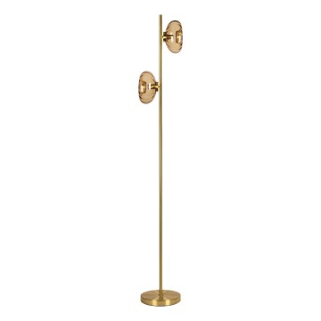 Osram - Подова лампа GOLD GLASS 2xE14/12W/230V златна/опушено-бежова