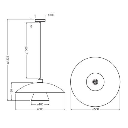 Osram - Подвесна лампа на кабел DECOR FLYING MUSHROOM 1xE27/25W/230V Ø 50 см, зелен