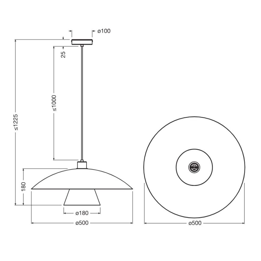 Osram - Подвесна лампа на кабел DECOR FLYING MUSHROOM 1xE27/25W/230V Ø 50 см, зелен