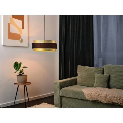 Osram - Полилей на кабел DECOR HORNET 3xE27/10W/230V Ø 50 см черен/златист
