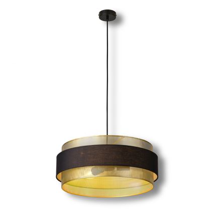 Osram - Полилей на кабел DECOR HORNET 3xE27/10W/230V Ø 50 см черен/златист