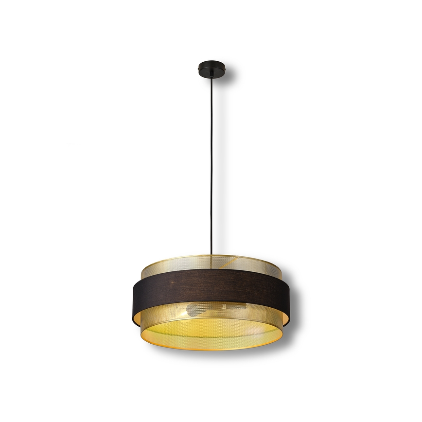 Osram - Полилей на кабел DECOR HORNET 3xE27/10W/230V Ø 50 см черен/златист
