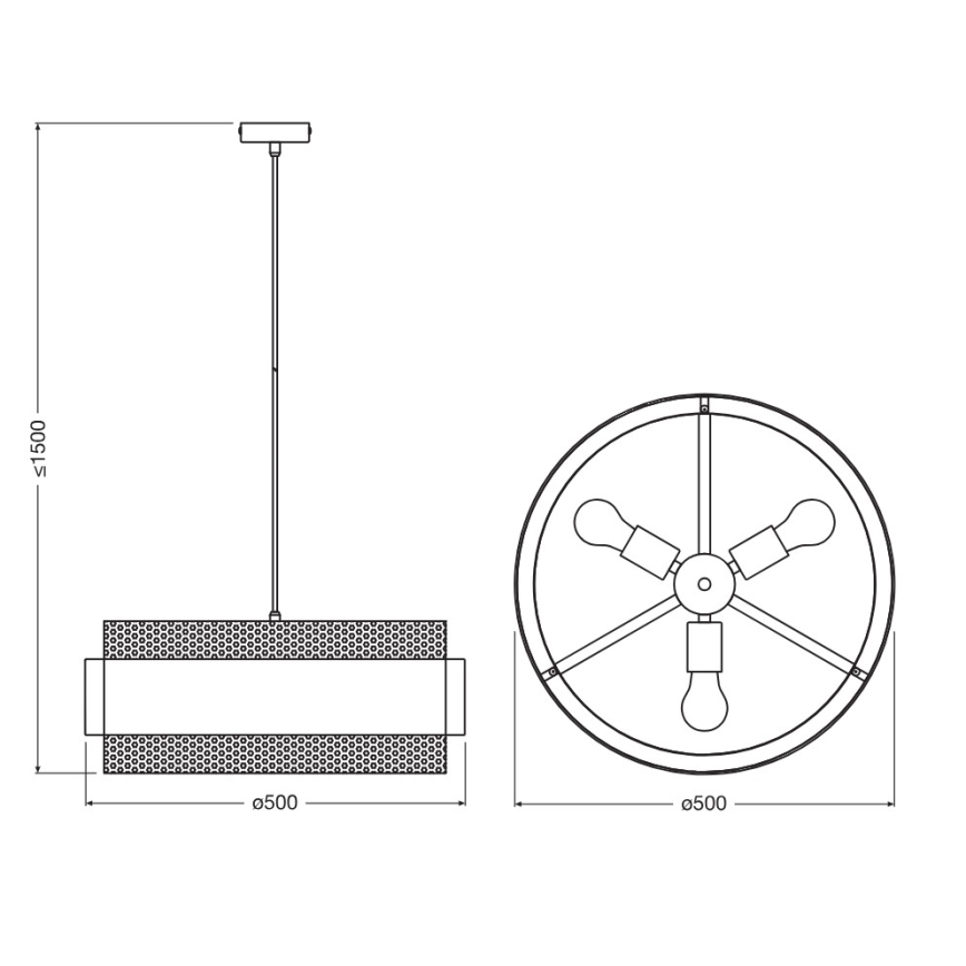 Osram - Полилей на кабел DECOR HORNET 3xE27/10W/230V Ø 50 см черен/златист