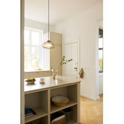 Osram - Полилей на кабел DECOR SMOKE 1xE27/12W/230V Ø 28 см черен/димчато сив