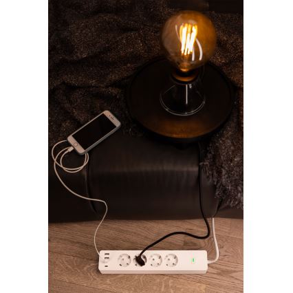 Osram - Разклонител SMART+ 4Z тип F + 2xUSB-A + 2xUSB-C Wi-Fi