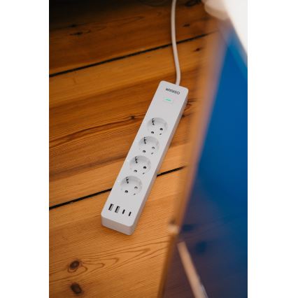 Osram - Разклонител SMART+ 4Z тип F + 2xUSB-A + 2xUSB-C Wi-Fi