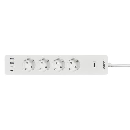 Osram - Разклонител SMART+ 4Z тип F + 2xUSB-A + 2xUSB-C Wi-Fi