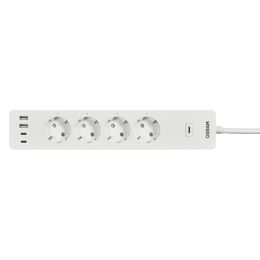 Osram - Разклонител SMART+ 4Z тип F + 2xUSB-A + 2xUSB-C Wi-Fi