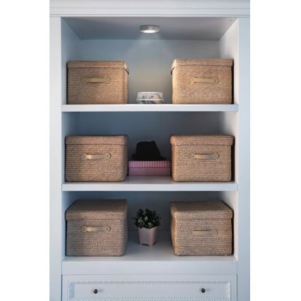 Osram - LED сензорно ориентиращо осветително тяло DOT-IT, 0,2 W, 3×AAA, Ø 6,8 cm, сребристо