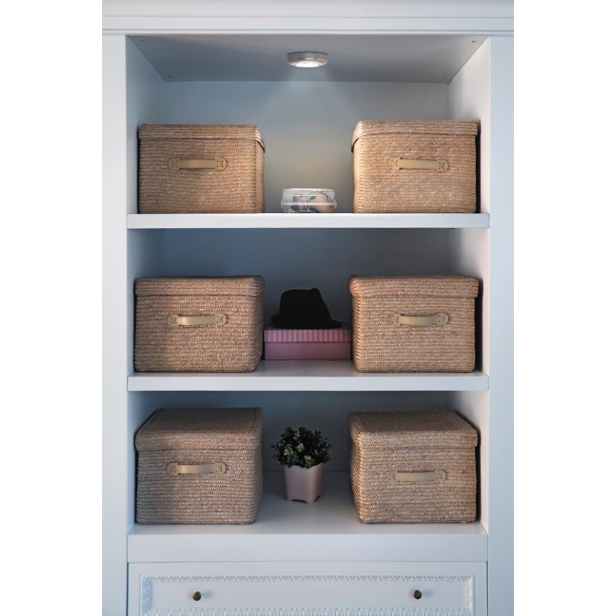 Osram - LED сензорно ориентиращо осветително тяло DOT-IT, 0,2 W, 3×AAA, Ø 6,8 cm, сребристо