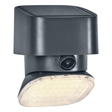 Osram - соларна стенна LED лампа със сензор ENDURA STYLE LED/10,3W/4,2V 2000 mAh IP54 антрацит