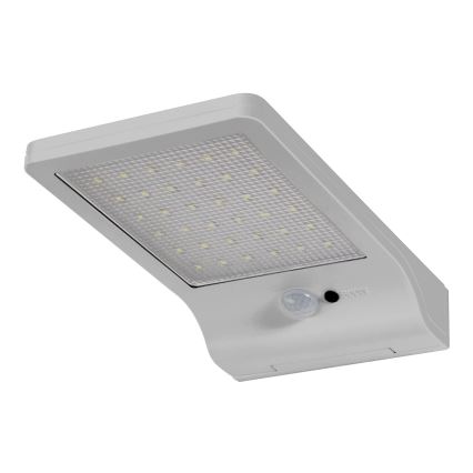 Osram - LED соларен стенен осветител с датчик DOORLED, LED/3W/3,3V, 2000 mAh, IP44, сребрист