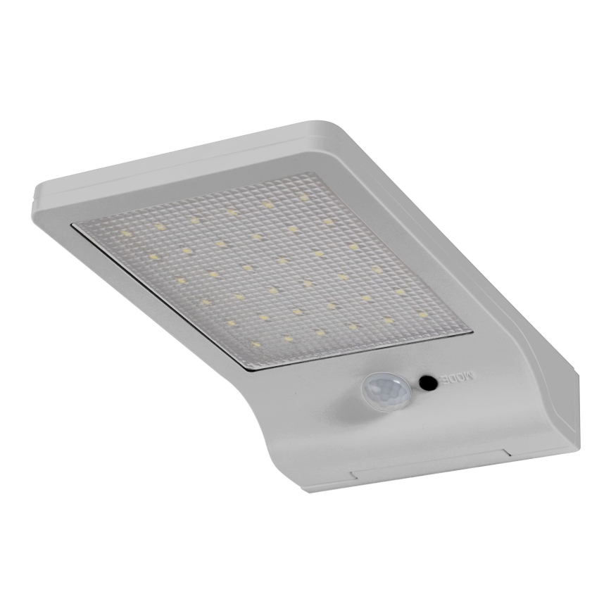 Osram - LED соларен стенен осветител с датчик DOORLED, LED/3W/3,3V, 2000 mAh, IP44, сребрист