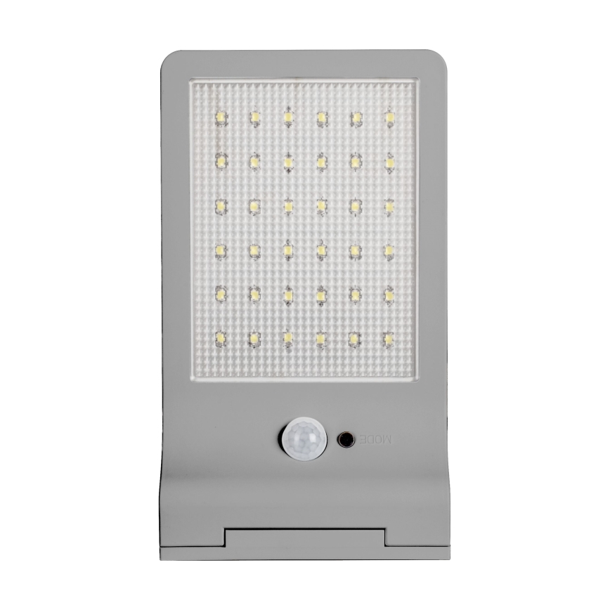Osram - LED соларен стенен осветител с датчик DOORLED, LED/3W/3,3V, 2000 mAh, IP44, сребрист