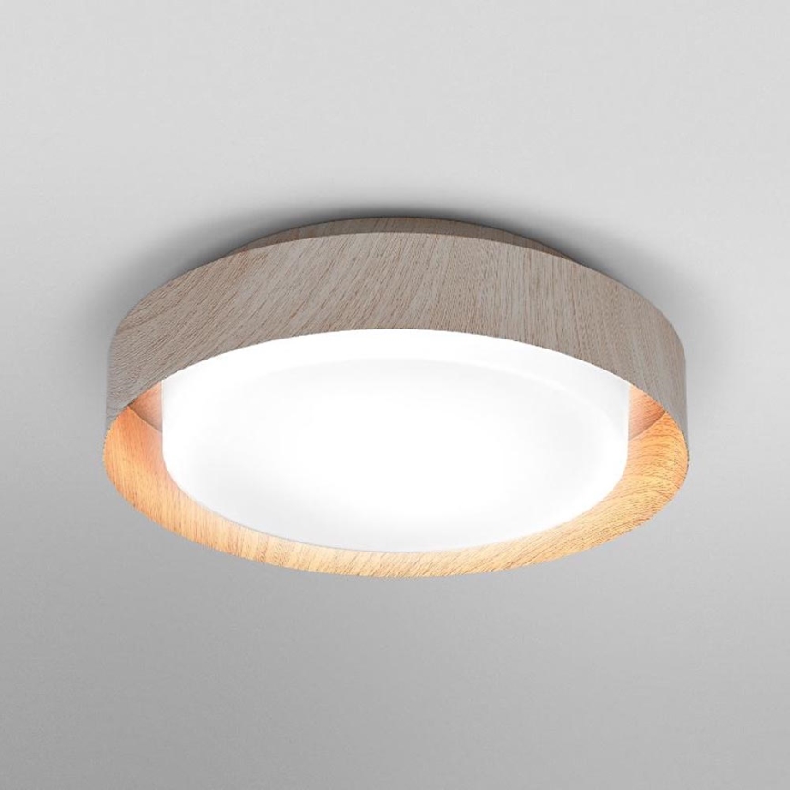 Osram - таванен плафон ORBIS MADRID 2xE27/10W/230V, Ø 29 см, дървесен декор