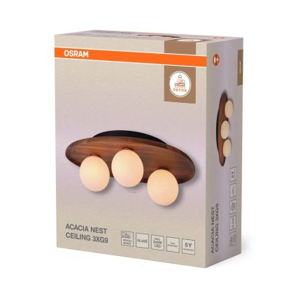 Osram - Таванно осветително тяло ACACIA NEST 3xG9/5W/230V от акация