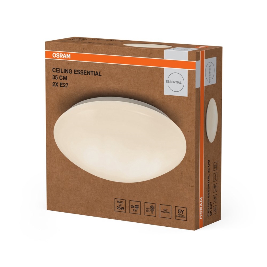 Osram - Таванно осветително тяло CEILING ESSENTIAL 2xE27/25W/230V, диаметър 35 см, бяло