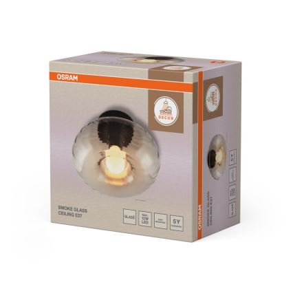 Osram - Таванно осветително тяло DECOR SMOKE 1xE27/12W/230V Ø 28 см черно/пушеносиво