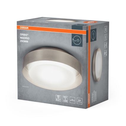 Osram - Таванно осветително тяло ORBIS MADRID 2xE27/10W/230V Ø 29 см матов хром