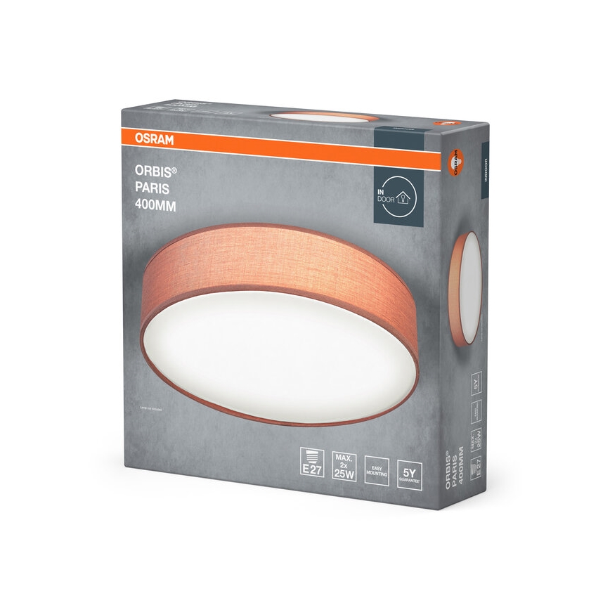 Osram - Таванно осветително тяло ORBIS PARIS 2xE27/25W/230V Ø 40 см кафяво