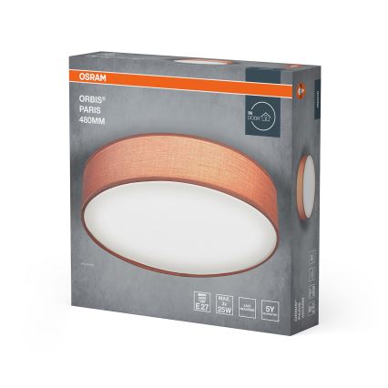 Osram - Таванно осветително тяло ORBIS PARIS 3xE27/15W/230V Ø 48 см, кафяво