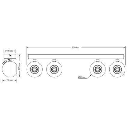 Osram - Точково осветително тяло SPOT SPHERAL 4xGU10/6W/230V бяло