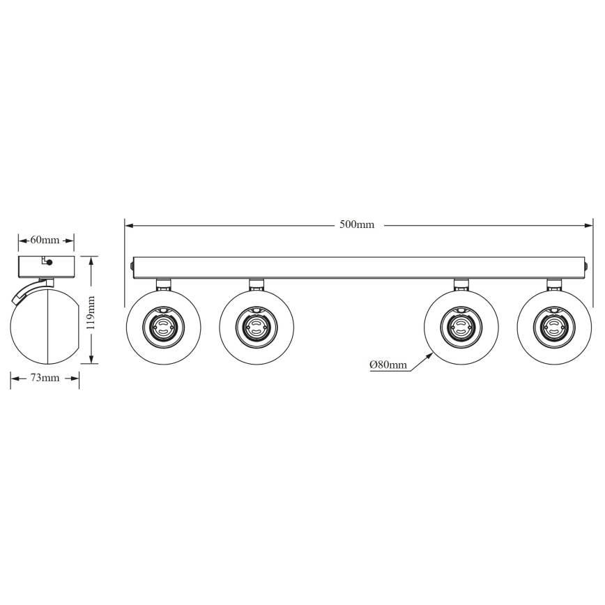 Osram - Точково осветително тяло SPOT SPHERAL 4xGU10/6W/230V бяло
