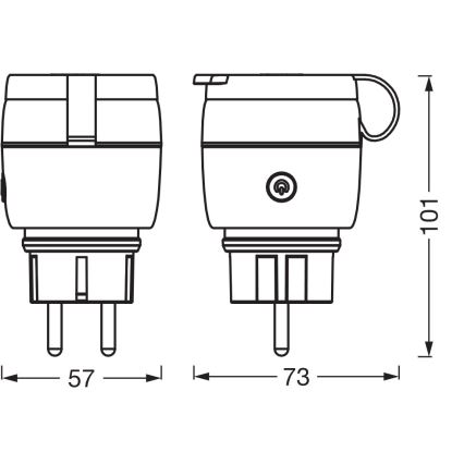 Osram - Умен външен контакт SMART+ MATTER SCHUKO 3680W/230V/16A IP44 Wi-Fi