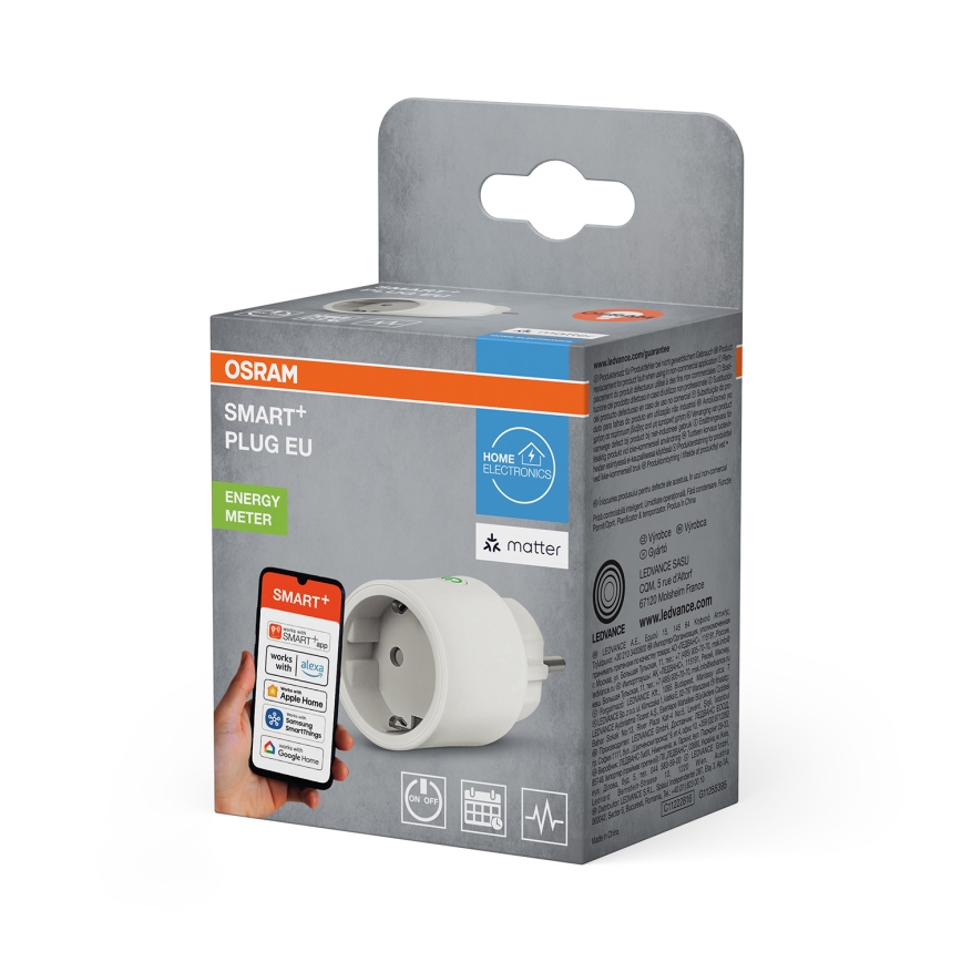 Osram - Умен контакт SMART+ MATTER SCHUKO 2300W/230V/10A Wi-Fi бял
