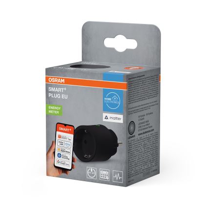 Osram - Умен контакт SMART+ MATTER SCHUKO 2300W/230V/10A Wi-Fi черен