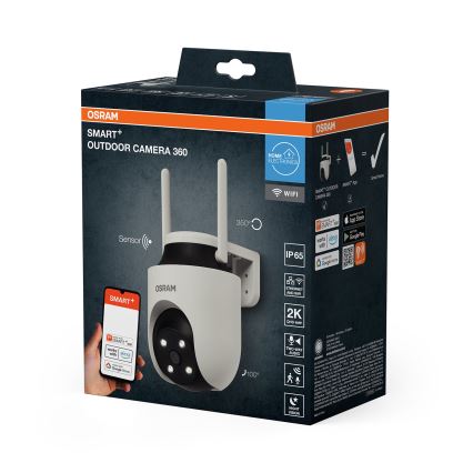 Osram - Умна външна 360° камера със 2K сензор SMART+ 230V IP67 Wi-Fi